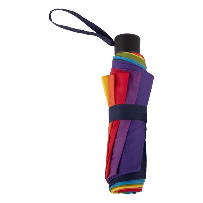 totes® UV  Supermini Multi Gore Rainbow Print Umbrella (3 Section) Extra Image 3